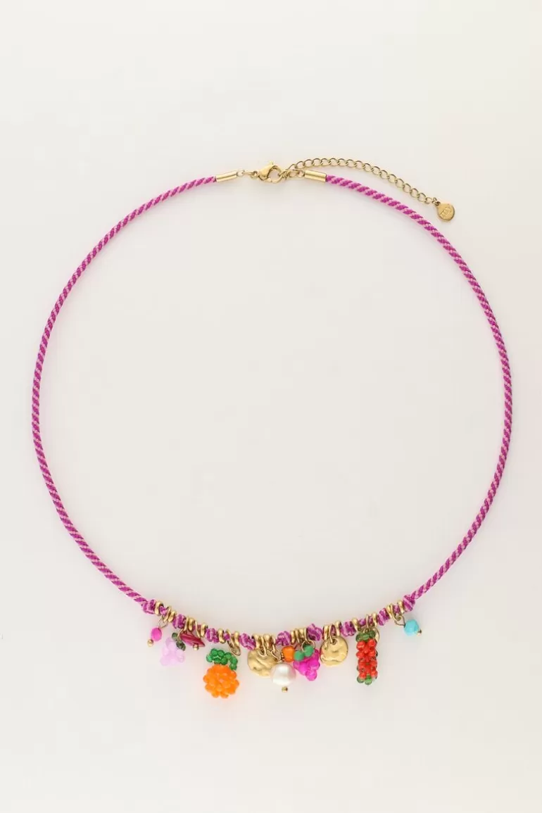 Middellange Kettingen | Bedel Ketting^My Jewellery Art Paarse Touw Ketting Tutti Frutti