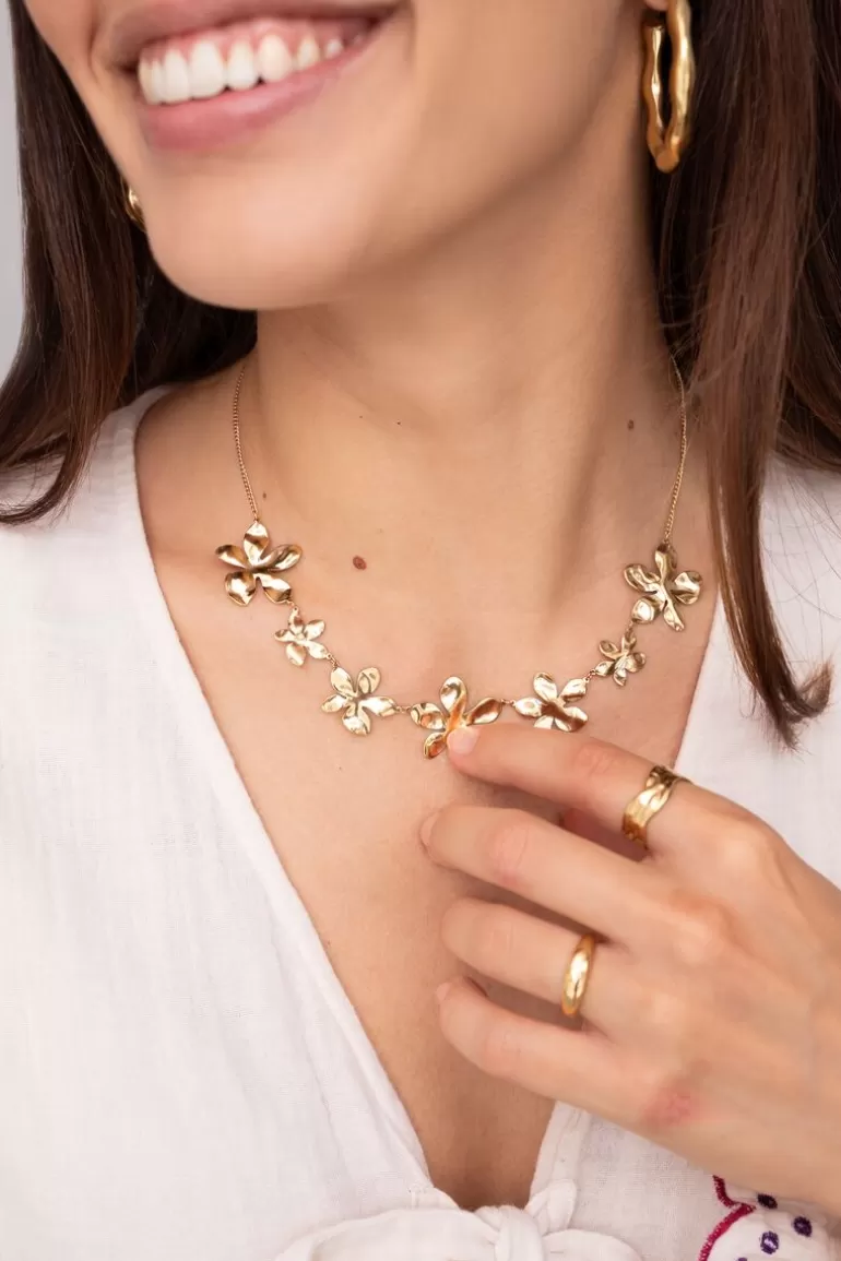 Middellange Kettingen | Bedel Ketting^My Jewellery Statement Ketting Met Platte Bloemen